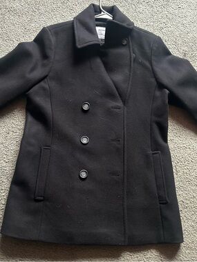 Old Navy Black Women's Double-Breasted Peacoat
